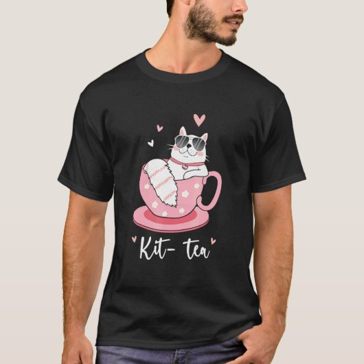 T-shirt Kit de chat-thé chat (Devant)