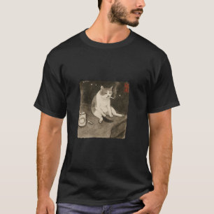 T-shirt Kit de peinture japonaise Sumi e Chat triste drôle