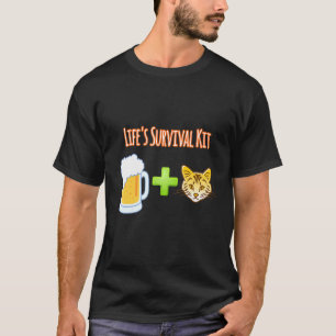 T-shirt Kit de survie Bière plus Chats Design