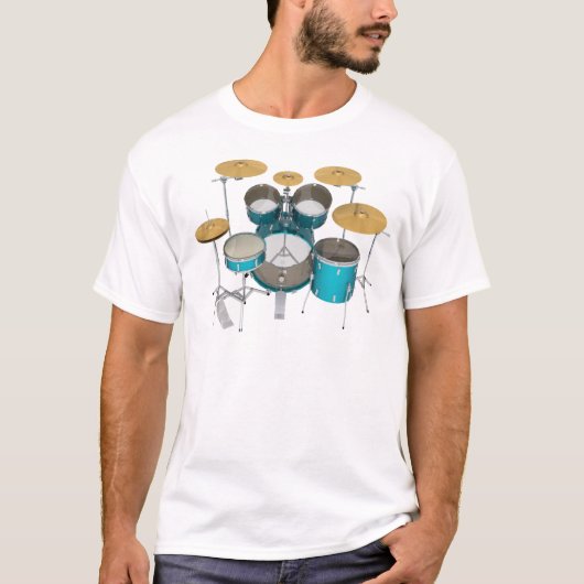 T-shirt Kit de tambour d'Aqua/turquoise : (Devant)