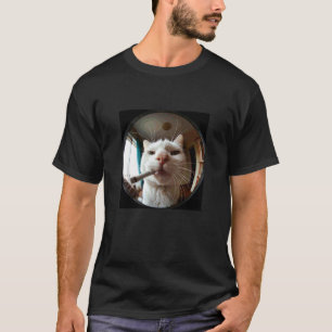 T-shirt Kit de visionneuse de porte pour chat fumant drôle