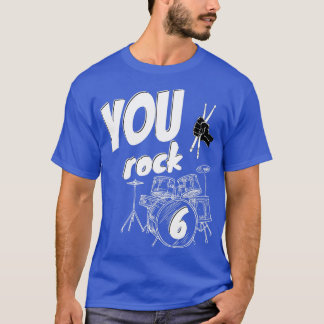 T-shirt Kit tambour Batteur 6 ans 6e anniversaire garçons 