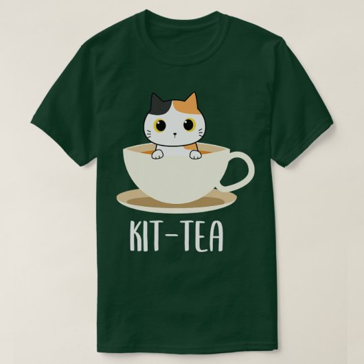T-shirt Kit Tea Cat Funny Amoureux des chats (Design devant)