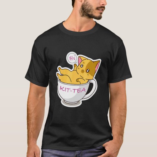 T-shirt Kit Tea Cat Mignon Et Chat 5 (Devant)