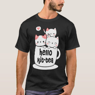 T-shirt Kit Thé Chat Cute Et Chat