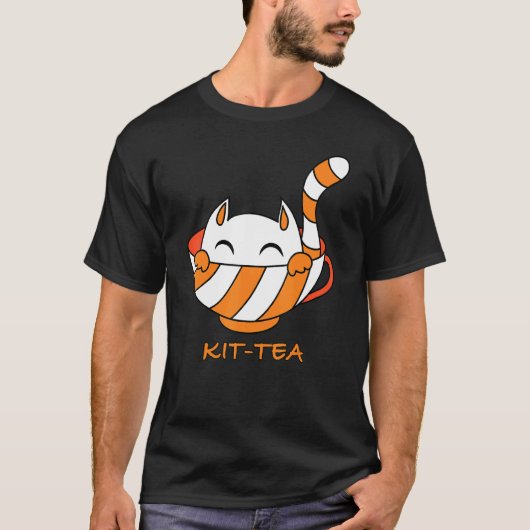 T-shirt Kit Thé Chat Cute Et Chat 7 (Devant)