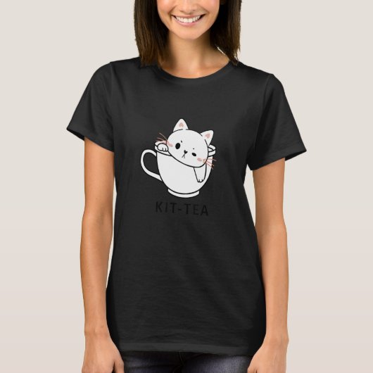 T-shirt Kit Thé Chat Cute Et Thé Chat (Devant)