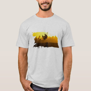 T-shirt kite surf au coucher du soleil
