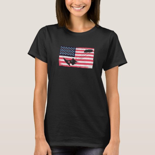 T-shirt Kiteboarder American Flag Kitesurfer Kite USA Kite (Devant)