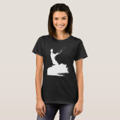 T-shirt Kiteboarder Riding A Wave White Silhouette (Devant entier)