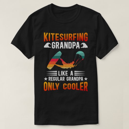 T-shirt Kitesurf Grandpa Kiteboard Kitesurf Kiteboarder (Design devant)