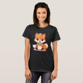 T-shirt Kitsune Fox et Cupcake Cute Design (Devant entier)