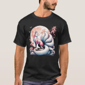 T-shirt Kitsune Fox Fleurs de fleurs de cerisier Fleurs ja (Devant)