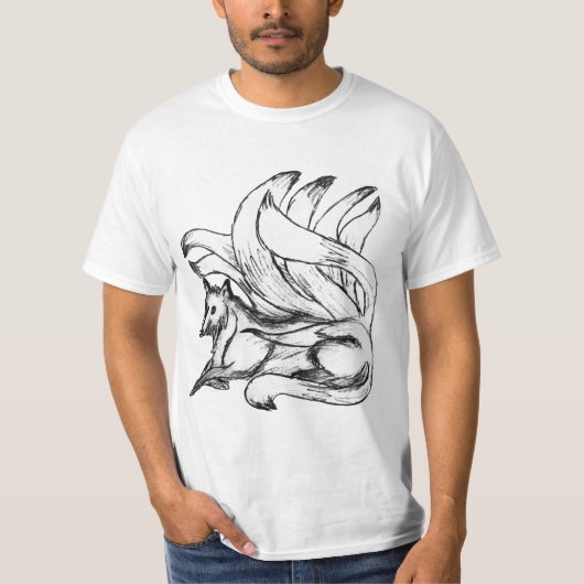 T-shirt Kitsune Sketch japonais Fox (Devant)