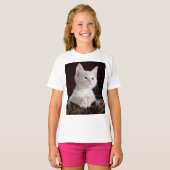 T-shirt Kitten blanc vulnérable (Devant entier)