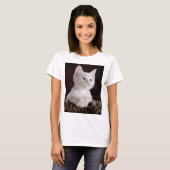 T-shirt Kitten blanc vulnérable (Devant entier)