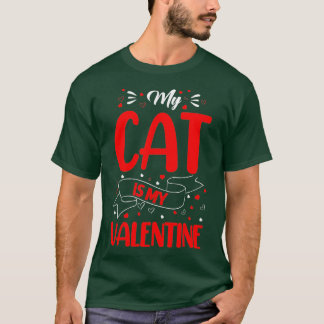 T-shirt Kitten Coeur Amoureux Mon Chat Est Ma Saint Valent