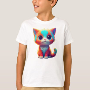 T-shirt Kitten couleur arc-en-ciel