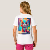 T-shirt Kitten couleur arc-en-ciel (Dos entier)