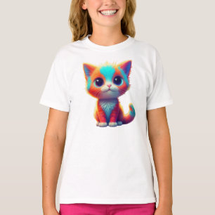T-shirt Kitten couleur arc-en-ciel
