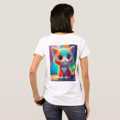 T-shirt Kitten couleur arc-en-ciel (Dos entier)