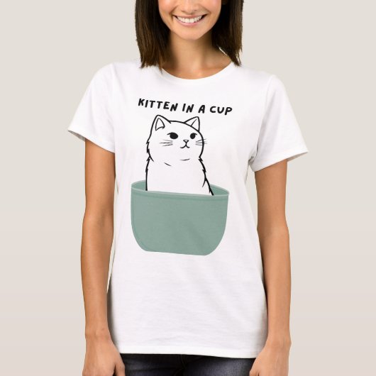 T-shirt Kitten dans un snack de coupe (Devant)