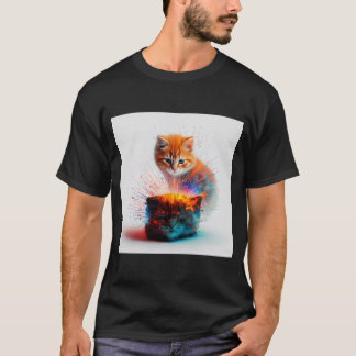 T-shirt Kitten Energy Burst : Un Duo Feline coloré