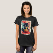 T-shirt Kitten Manger des nouilles japonaises Anime Baby C (Devant entier)