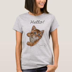 T-shirt Kitten mignon, Hello What's Up ?