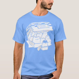 T-shirt Kitten Nuggets Restauration rapide Chat noir et bl