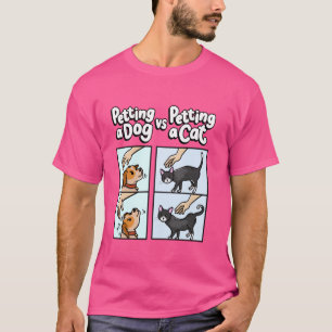 T-shirt Kitten Pet Lover Mème Pettiing a Dog vs Petch a