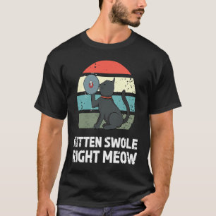 T-shirt Kitten Travailler sur l'âne droit Meow Fitness cha