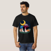 T-shirt Kitts-et-chats dormant sur la grappe de champignon (Devant entier)