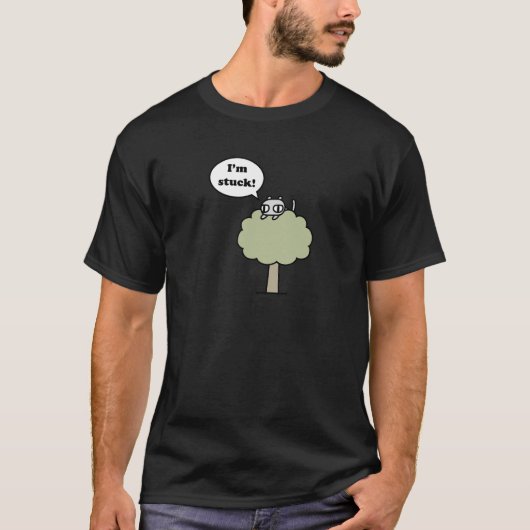 T-shirt Kitty a collé dans l'arbre (Devant)