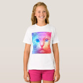T-shirt Kitty Arc-en-ciel coloré (Devant entier)