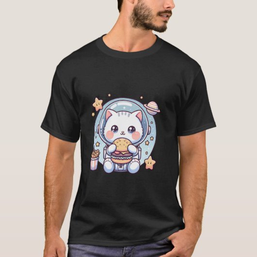 T-shirt Kitty Astronaute du Fromage de l'Espace Chaton Bou (Devant)