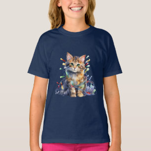 T-shirt Kitty aux lumières de Noël
