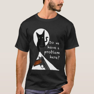 T-shirt Kitty Avec Un Pistol Garde La Situation Sous Le Co