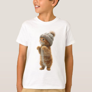 T-shirt Kitty Beanie debout Chat roux Enfants