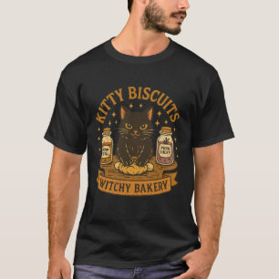 T-shirt Kitty Biscuits Boulangerie Chemise - Magique Noir