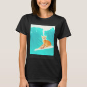 T-shirt Kitty Cat Surfing Pizza (Devant)