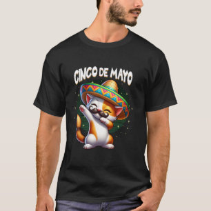 T-shirt Kitty Chat Mustache Chapeau Melon Fiesta Cinco d