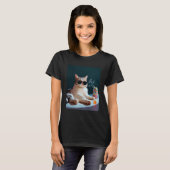 T-shirt Kitty Cigarette Drôle Chat Fumeur Mème Stupide Cer (Devant entier)