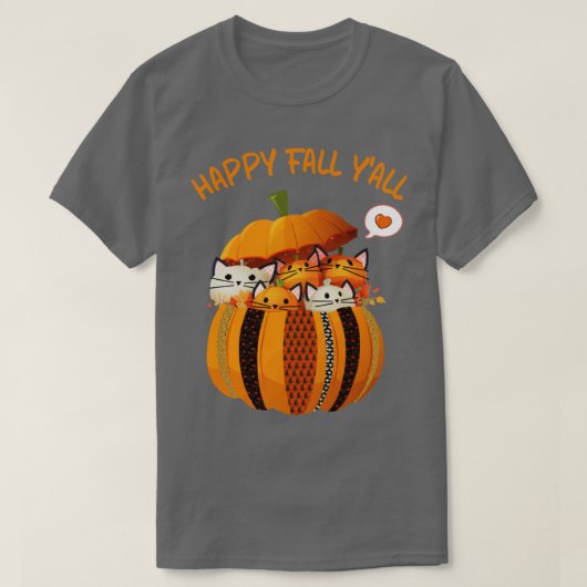 T-shirt Kitty Citrouilles dans un Citrouille (Design devant)