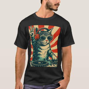 T-shirt Kitty DJ unique, T-shir Graphique tendance