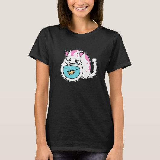T-shirt Kitty et Goldfish Chat Maman (Devant)