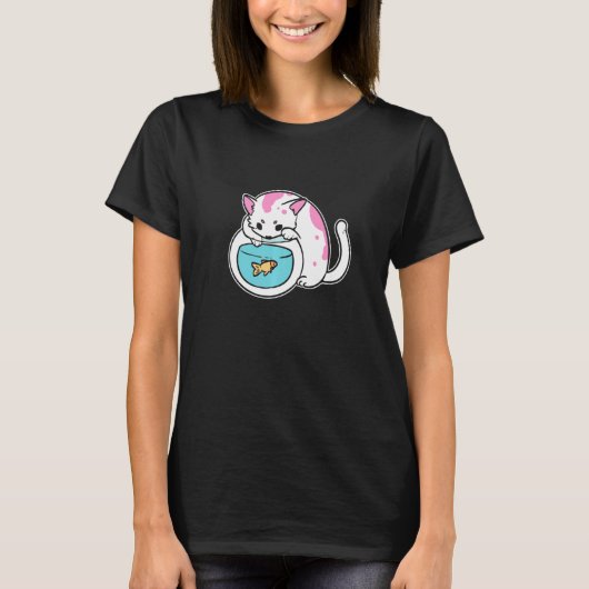 T-shirt Kitty et Goldfish Chat Maman (Devant)