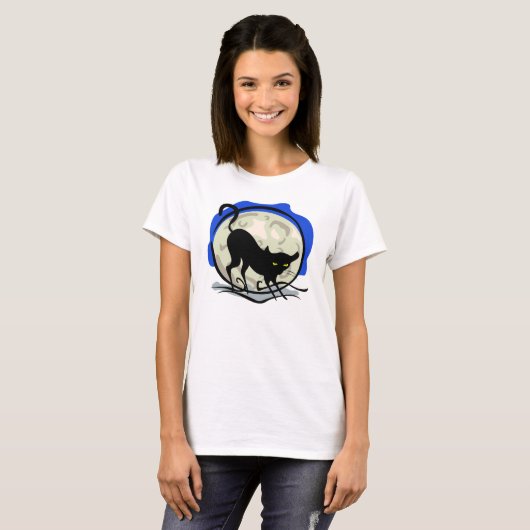 T-shirt Kitty et la Pleine lune (Devant entier)