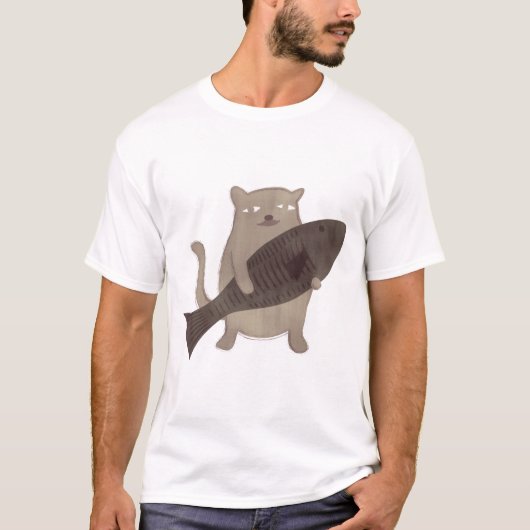 T-shirt Kitty et ses poissons (Devant)