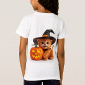 T-Shirt Kitty Jack O Lantern Citrouille d'Halloween 🦇 (Dos)